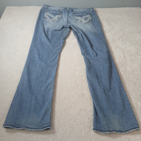 Hydraulic Lola Curvy Almost Bootcut Jeans Women 17/18 Blue Denim Distressed - Picture 12 of 15